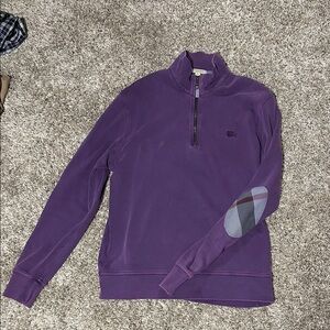 Men’s Burberry Purple Quarter Zip with Patch Elbows